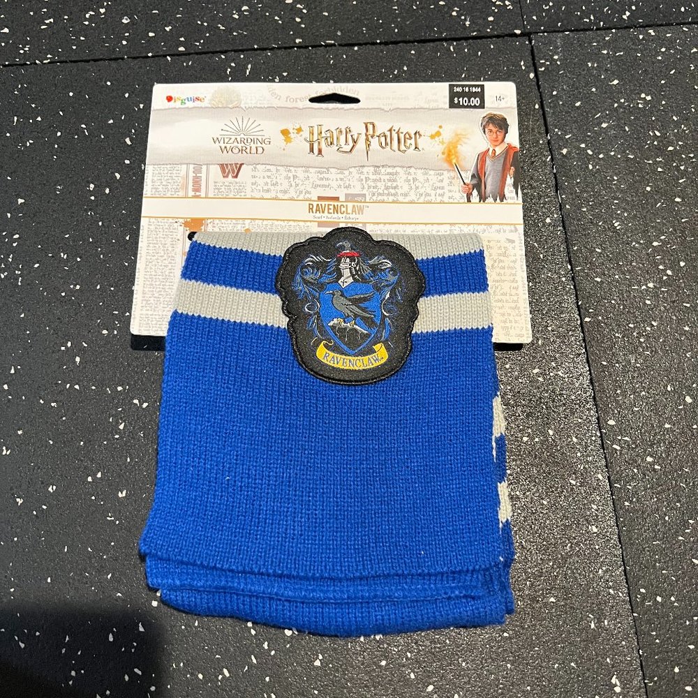 NEW-Disguise Harry Potter Wizarding World Ravenclaw Blue Grey Stripe Knit SCARF